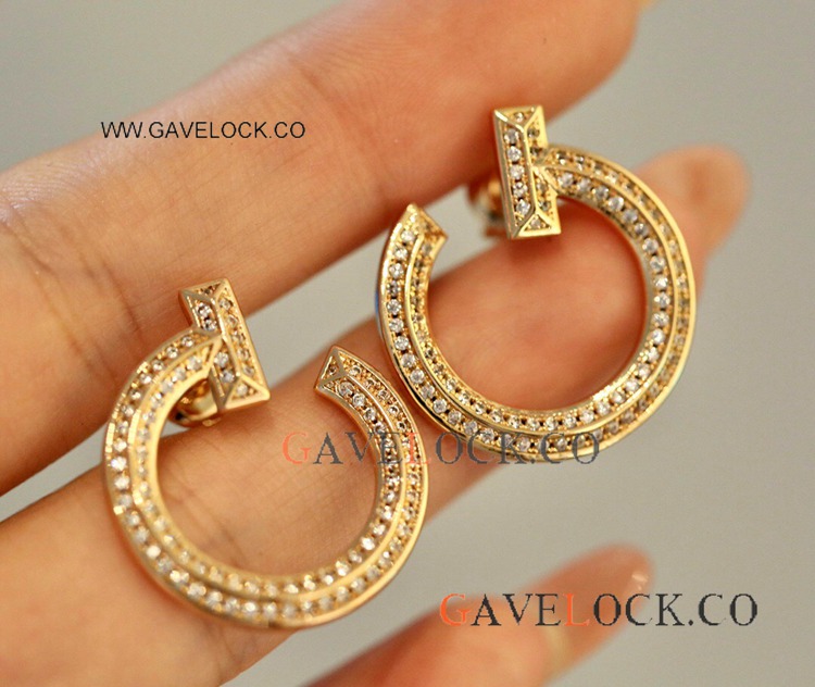 Clone Cartier Just Un Clou Earrings Nail Style with Diamonds